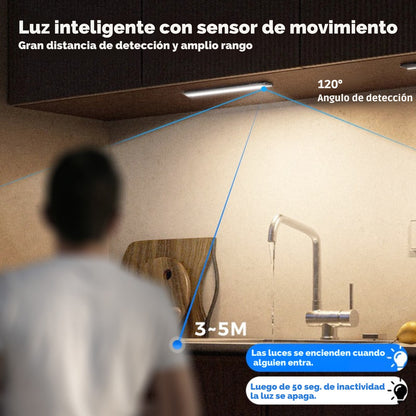 Barra LED Recargable con Sensor de Movimiento y Control | 40cm